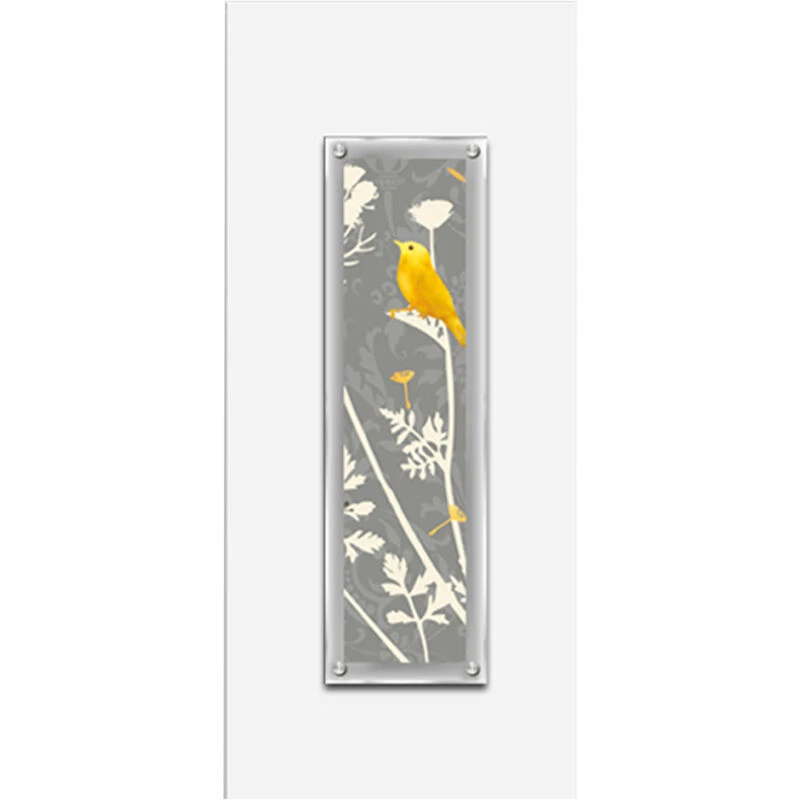 Image of Premier Housewares Yellow Bird 1 Framed Wall Art Home Wall Decor White