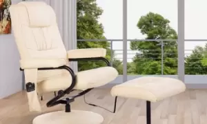 Image of HomCom Recliner Armchair Footstool Set: 700-139GY - Grey