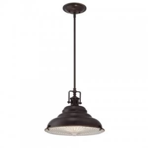 Image of 1 Light Large Dome Ceiling Pendant Palladian Bronze, E27
