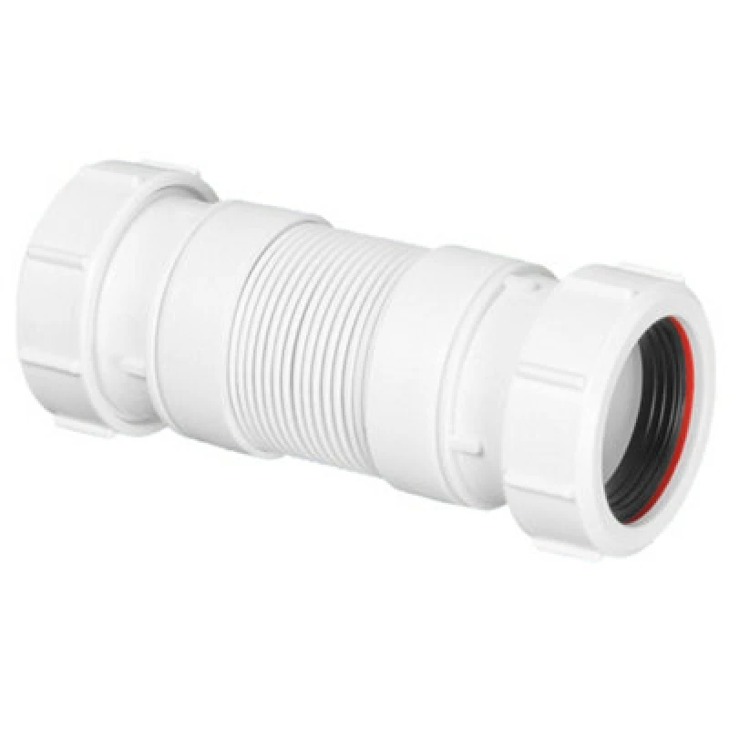 Image of McAlpine MINIFLEX-2 1.5" x 1.5" universal compression connection Short Miniflex Flexible Connectors White