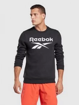 Image of Reebok Vector Crew, Black/White, Size XS, Men