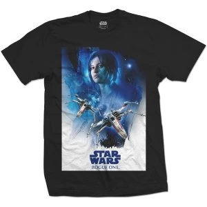 Image of Star Wars - Rogue One Jyn X-Wing 01 Unisex Large T-Shirt - Black