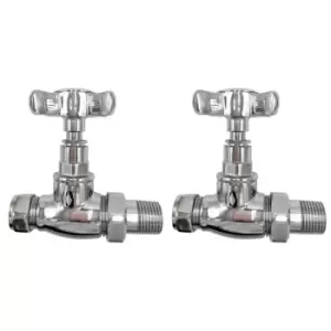 image of Chrome Traditional Straight Radiator Valves