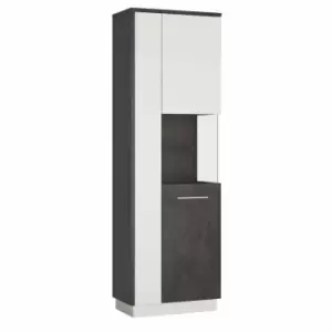 image of Zingaro Tall Display Cabinet Right Hand In Grey And White