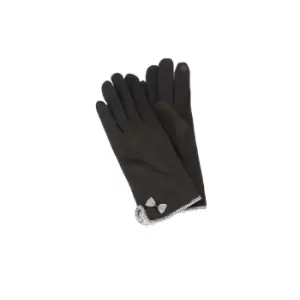 image of Eastern Counties Leather Womens/Ladies Gaby Faux Suede Touch Screen Gloves (One size) (Black)