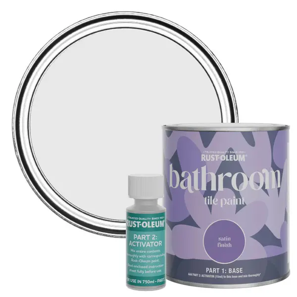 Image of Rust-Oleum Bathroom Tile Paint, Satin Finish - Monaco Mist 750ml -