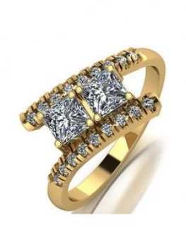 Image of Moissanite Lady Lynsey 1Ct Eq Shoulder Set Twist Solitaire Ring
