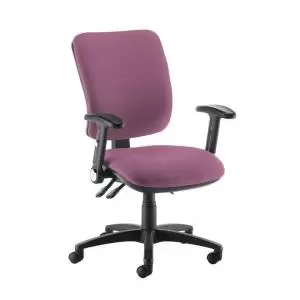 Image of Senza high back operator chair with folding arms - Bridgetown Purple