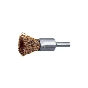 image of 12MM 30SWG Flat End De-carb Brass Coated Brush