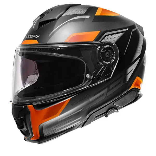 Image of Schuberth S3 Storm Black Orange Full Face Helmet Size S