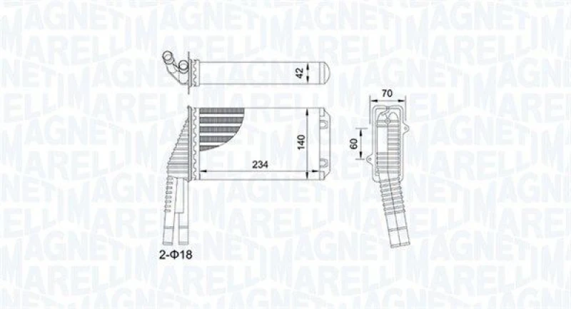 Image of MAGNETI MARELLI Heater matrix MAGNETI MARELLI 350218467000