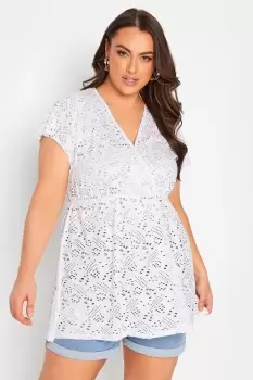 Image of Broderie Wrap Top