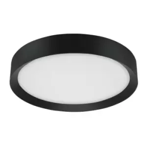 image of Merano - Barkerville 55cm Integrated LED Semi Flush Light Sandy Black Aluminium Matt White LED 47W 3525Lm 3000K