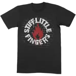 Image of Stiff Little Fingers - Wall Unisex Small T-Shirt - Black