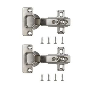 Image of Nickel effect Metal Unsprung Concealed hinge Pack of 2