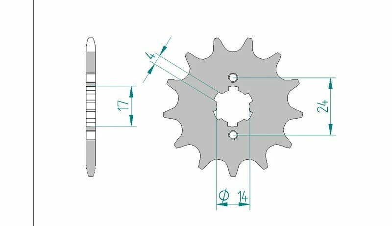 Image of AFAM Steel Standard Front Sprocket 49102 - 420, Size 70 mm