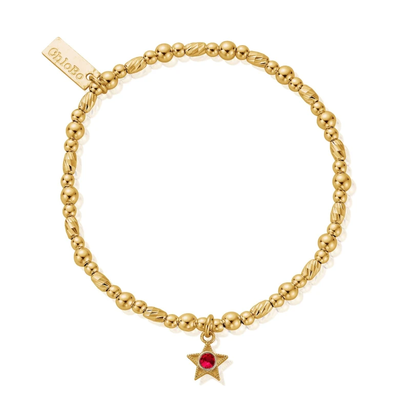 Image of ChloBo GBBCB3481 January Birthstone Bracelet - 18ct Gold Jewellery