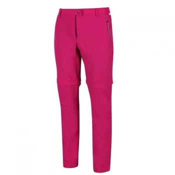 Image of Regatta Womens Highton Stretch Zip Off Trousers(Regular L - Dark Cerise