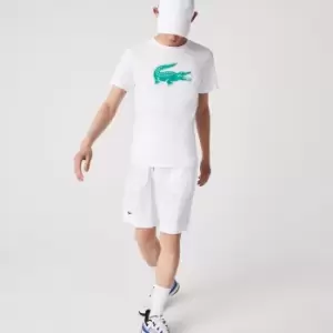 Image of Mens Lacoste SPORT Ultra-Light Shorts Size 5 - L White / Navy Blue