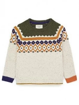 image of White Stuff Boys Forest Fairisle Jumper - Natural