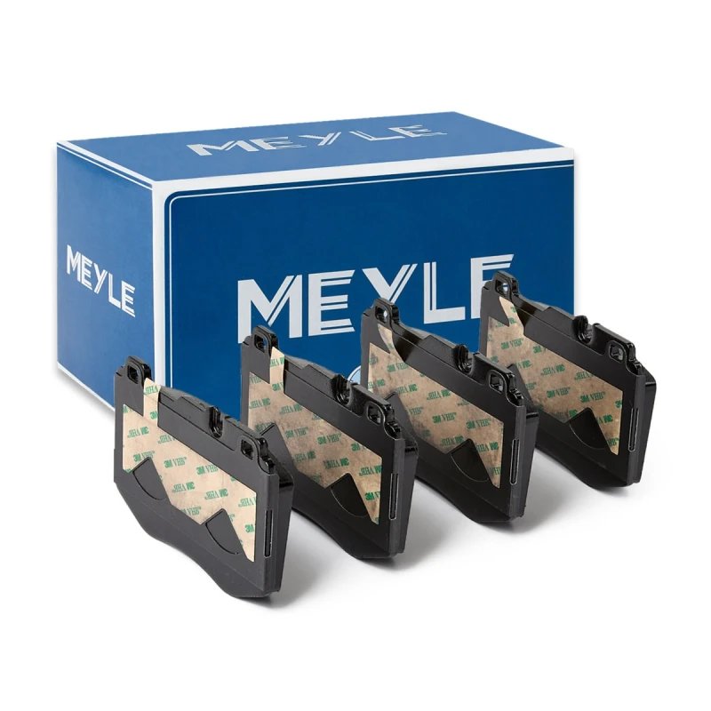 Image of MEYLE 025 220 4718 Brake pad set Front Axle, prepared for wear warning indicator, Original Quality, with anti-squeak plate Brake Pad Set,disc brake (
