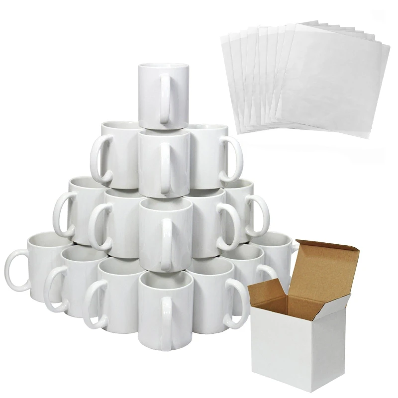 Image of Monstershop 72 11oz White Mugs With Boxes & 10 Sublimation Sheets White