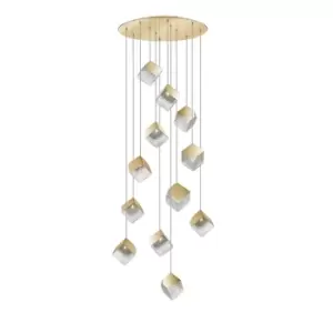 Image of Priscila Cluster Pendant Ceiling Light 12 Light Golden, Textured G9