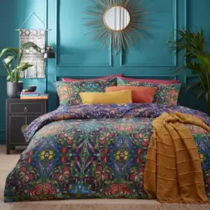 Image of Papilion Reversible Duvet Cover and Pillowcase Set Green