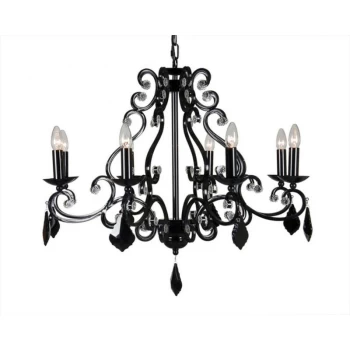 image of Linea Verdace Lighting - Linea Verdace Barozzi Multi Arm Chandeliers Glossy Black