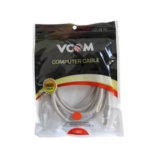 image of VCOM RJ45 (M) to RJ45 (M) CAT5e 2m Grey Retail Packaged Moulded Network Cable