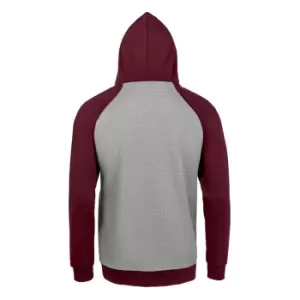 Image of SOLS Unisex Seattle Contrast Raglan Hoodie (L) (Red/French Navy)