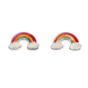 image of Beginnings Sterling Silver Enamel Rainbow Stud Earrings A2014