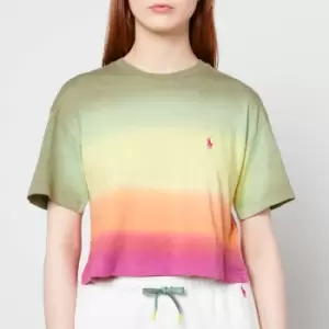 Image of Polo Ralph Lauren Womens Ombre Cropeed T-Shirt - Ombre Dye - L