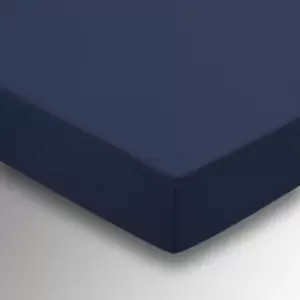 Image of Helena Springfield 50/50 Percale, Kingsize Fitted Sheet, Navy