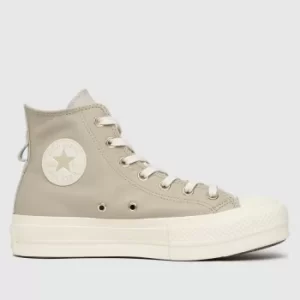 Image of Converse Beige Ctas Lift Hi Trainers