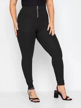 Image of Yours Zip Waist Legging, Black, Size 30-32, Women