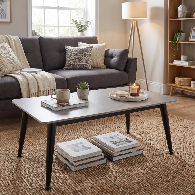 Image of FWStyle Monaco Coffee Table Grey Sintered Stone Heat Scratch Resistant Grey Unisex