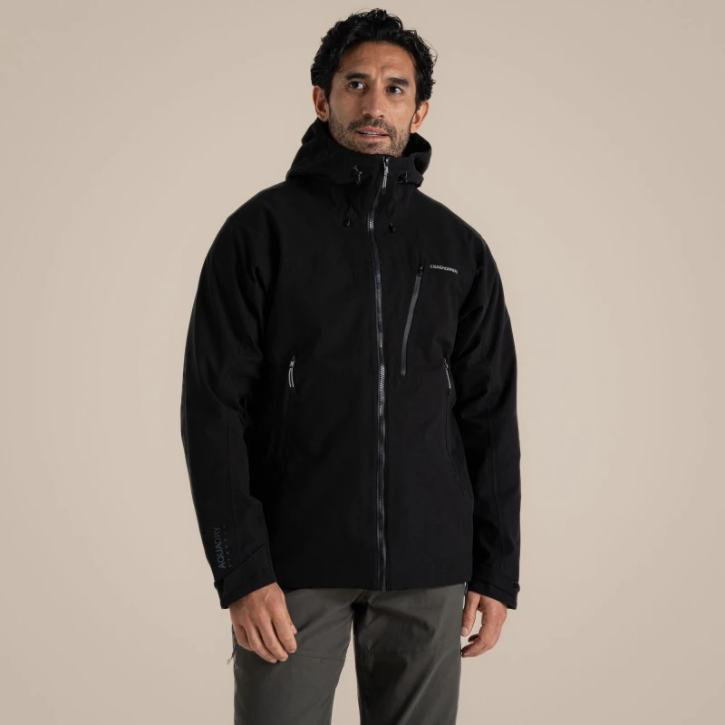 Image of Craghoppers Craghoppers Men Dynamic Pro Stretch Waterproof Breathable Jacket in Black Size: X-Large Black XL Male 5063260096300