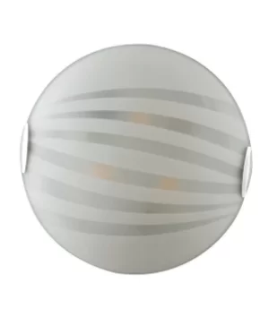 Image of KUNA 4 Light Patterned Glass Flush Ceiling Light White 50cm