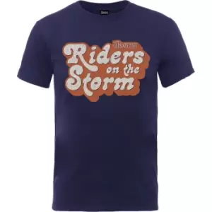 Image of The Doors - Riders on the Storm Logo Unisex XX-Large T-Shirt - Blue