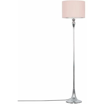 Image of Spindle Floor Lamp in Chrome - Pink