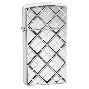 image of Zippo Unisex Slim Armor Argyle High Polished Chrome