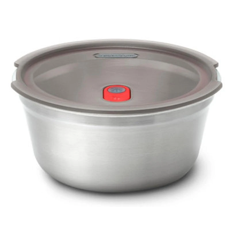 Image of Black + Blum Set of 2 Steel Food Bowl Large Grey & Red Multi