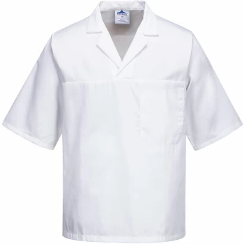 Image of Portwest - 2209 - White Food Industry Short Sleeve Baker Shirt sz Small Regular