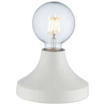 image of Merano Porto Table Lamp Gloss White Glaze & Chrome Plate