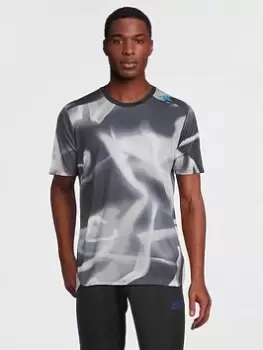 Image of adidas Performance Own The Run Seasonal T-Shirt, Black/Grey, Size 2XL, Men