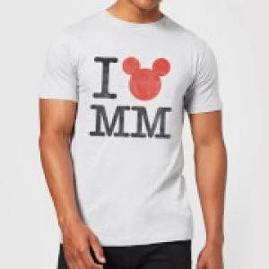 Disney Mickey Mouse I Heart MM T-Shirt - Grey - XL - Black