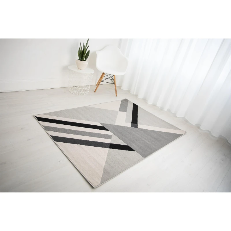 Image of Rugstyle BALLETTO 186B Grey/Black unisex 80x150cm