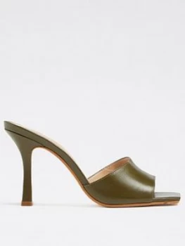 image of Dune London Mantra Heeled Sandal - Khaki, Size 6, Women