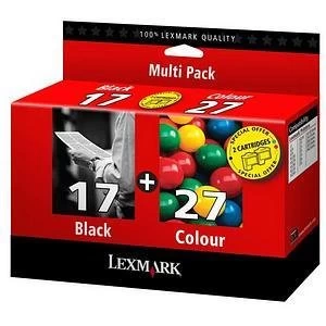 image of Lexmark 17 Black & 27 Tri Colour Ink Cartridge